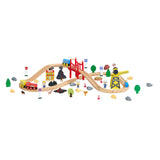 Modern European furniture - Wooden Train Set with Magnetic Crane Set (70) - www.oroa.com
