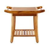 Wood Shower Stool with Shelf by OROA