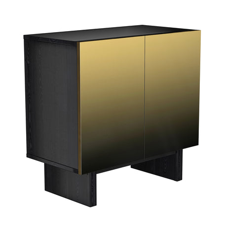 Modern Matte Black 2-Door Accent Cabinet | OROA