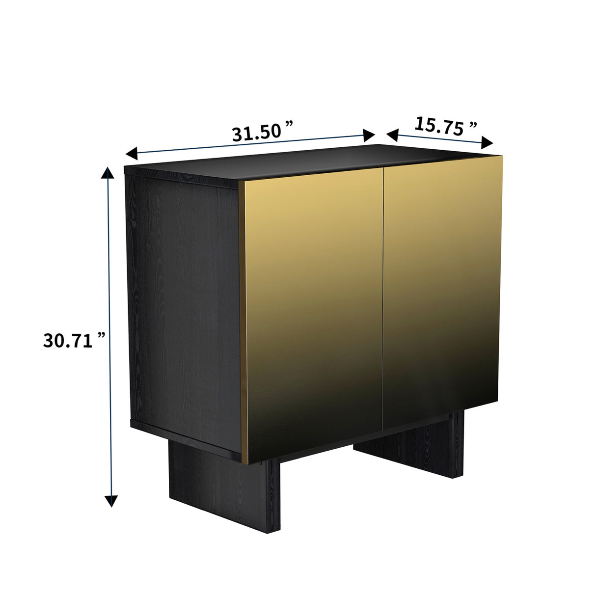 Modern Matte Black 2-Door Accent Cabinet | OROA
