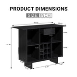 Coffee Bar Cabinet with Wine Rack and Drawers | OROA