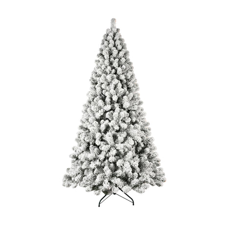 108' Flocked Pre-Lit Christmas Tree with Warm Lights - OROA - view 3