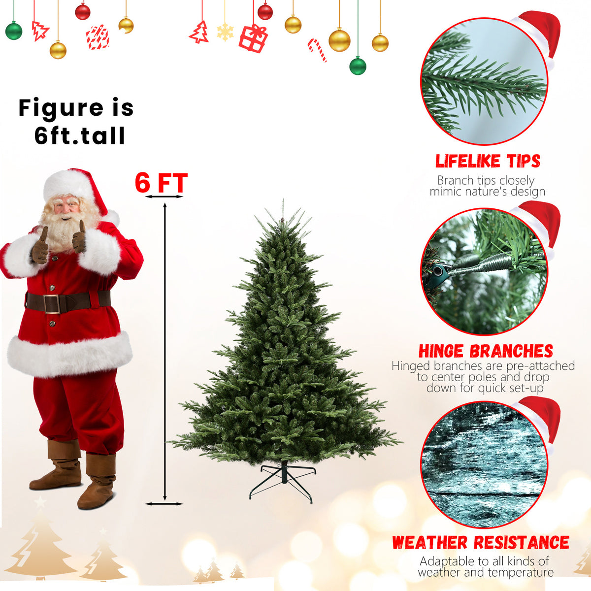 Full-Shaped 6FT Christmas Tree Metal Support | OROA