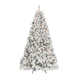 9' Snow-Flocked Artificial Christmas Tree | OROA
