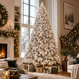 9' Snow-Flocked Artificial Christmas Tree | OROA