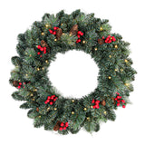 24" Battery Operated Christmas Wreath | OROA