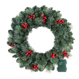 24" Battery Operated Christmas Wreath | OROA