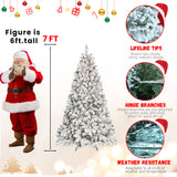 7' White Flocked Christmas Tree | OROA