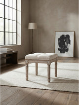Modern European furniture - Tufted Ottoman with Carved Legs - www.oroa.com
