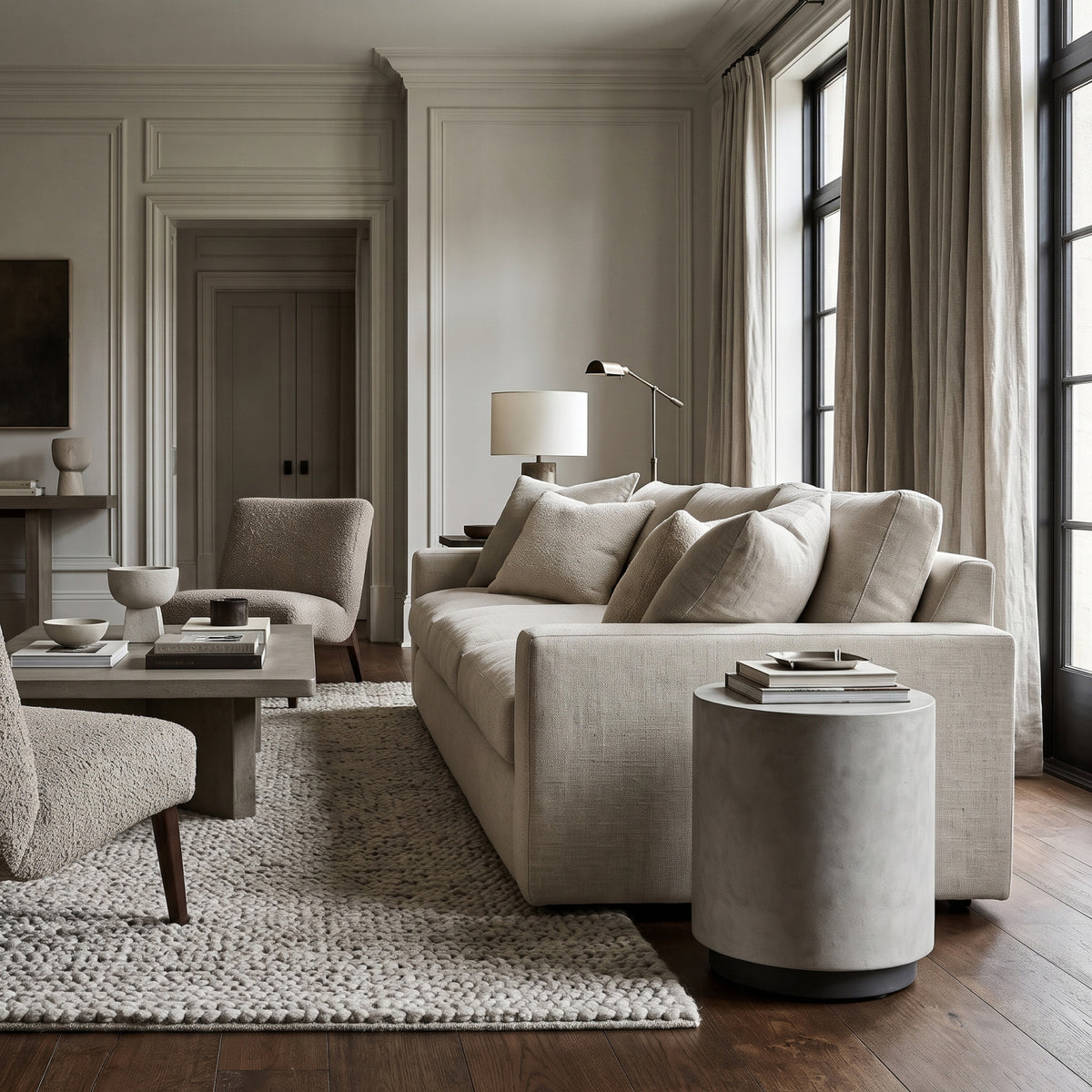 Modern European furniture - Gray Round End Table - www.oroa.com