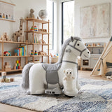 Kids Soft Plush Electric Ride-On Pony Horse | OROA Kids