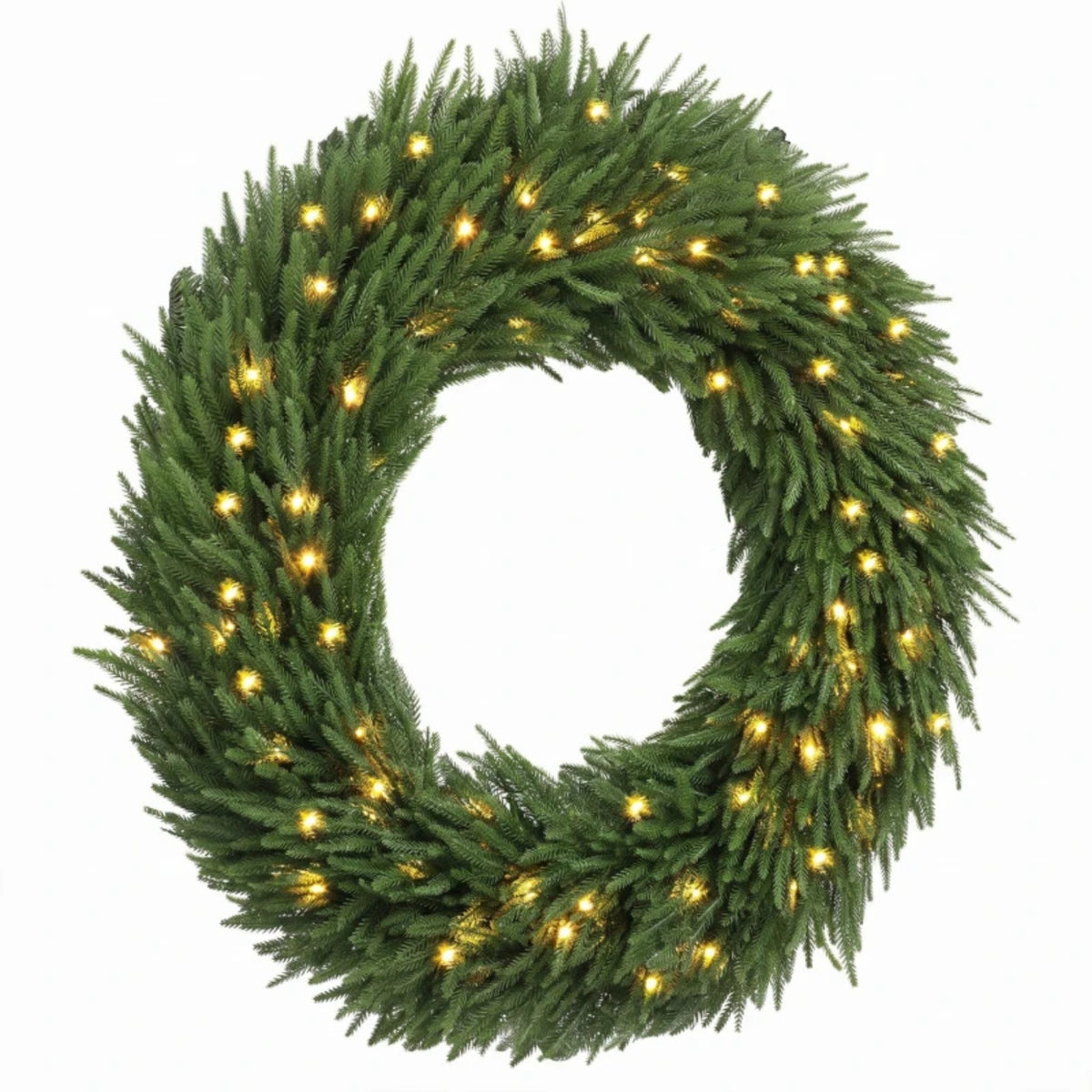 36" Pre‑Lit Norfolk Pine Artificial Christmas Wreath | OROA