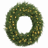 36" Pre‑Lit Norfolk Pine Artificial Christmas Wreath | OROA