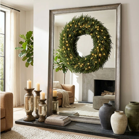 36" Pre‑Lit Norfolk Pine Artificial Christmas Wreath | OROA