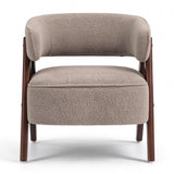 Light Brown Boucle Curved Accent Chair | OROA