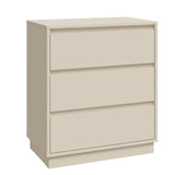 Wooden Beige 3 Drawer Dresser Set of 2 | OROA