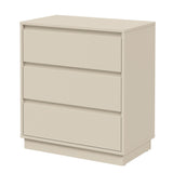 Wooden Beige 3 Drawer Dresser Set of 2 | OROA