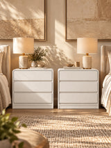 Modern European furniture - White 3-Drawer Nightstand Set (2) - www.oroa.com