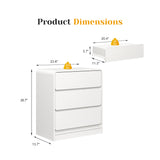 Modern European furniture - White 3-Drawer Nightstand Set (2) - www.oroa.com