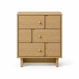 Natural Oak Solid Wood 3-Drawer Nightstand | OROA