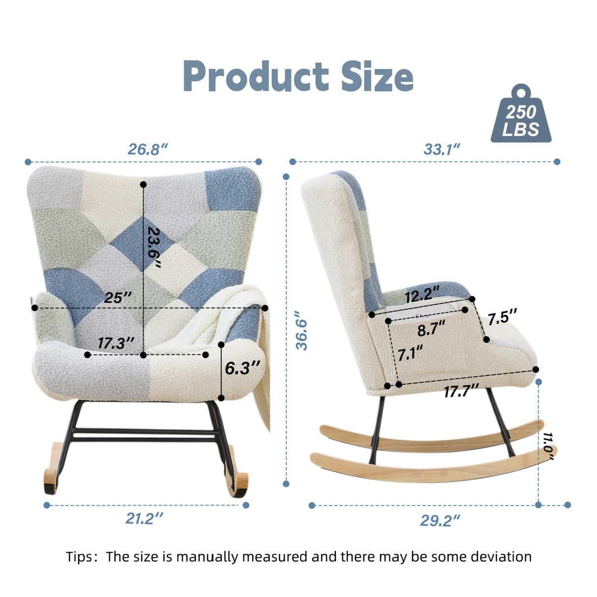 Fleece Upholstered Nursery Rocking Chair | OROA Kids