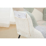 Patchwork Teddy Fleece Upholstered High Back Rocking Chair | OROA Kids