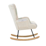 Patchwork Teddy Fleece Upholstered High Back Rocking Chair | OROA Kids