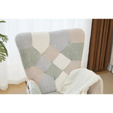 Patchwork Teddy Fleece Upholstered High Back Rocking Chair | OROA Kids