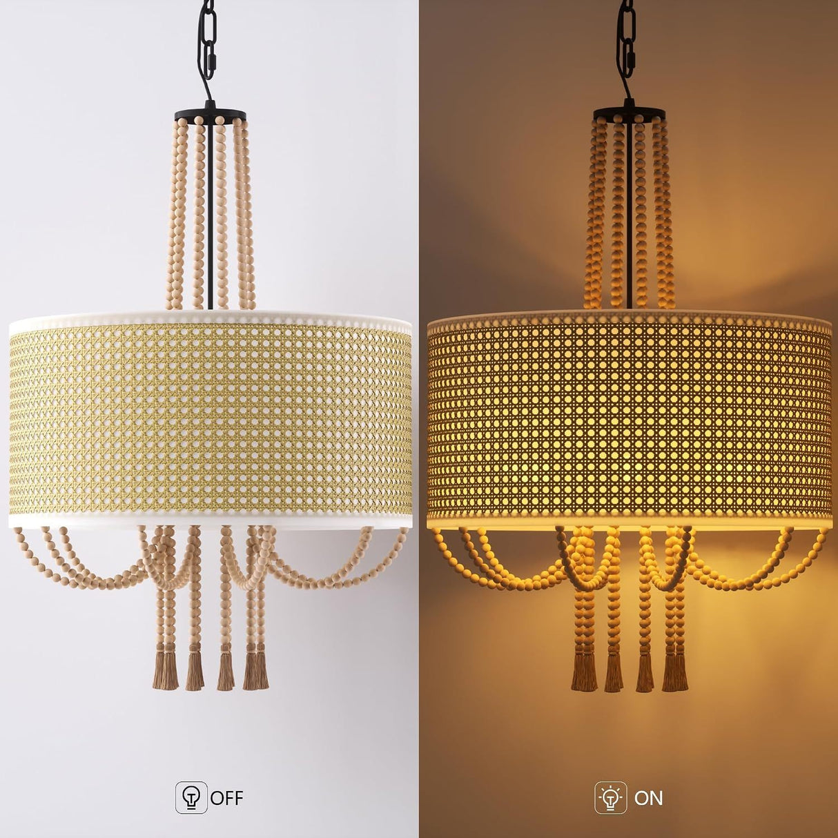 Rustic 5-Light Bamboo Pendant Light | OROA