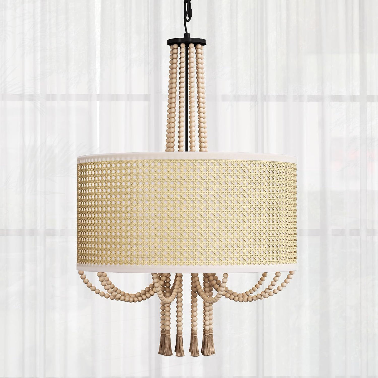 Rustic 5-Light Bamboo Pendant Light | OROA