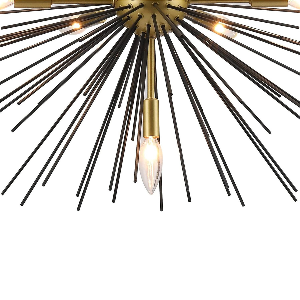 Modern European furniture - Modern Black and Gold 7-Light Sputnik Chandelier - www.oroa.com