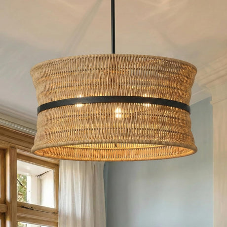 4-Light Coastal Rattan Pendant Light | OROA