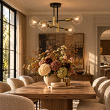 Modern Gold and Black 4-Light Sputnik Chandelier by OROA