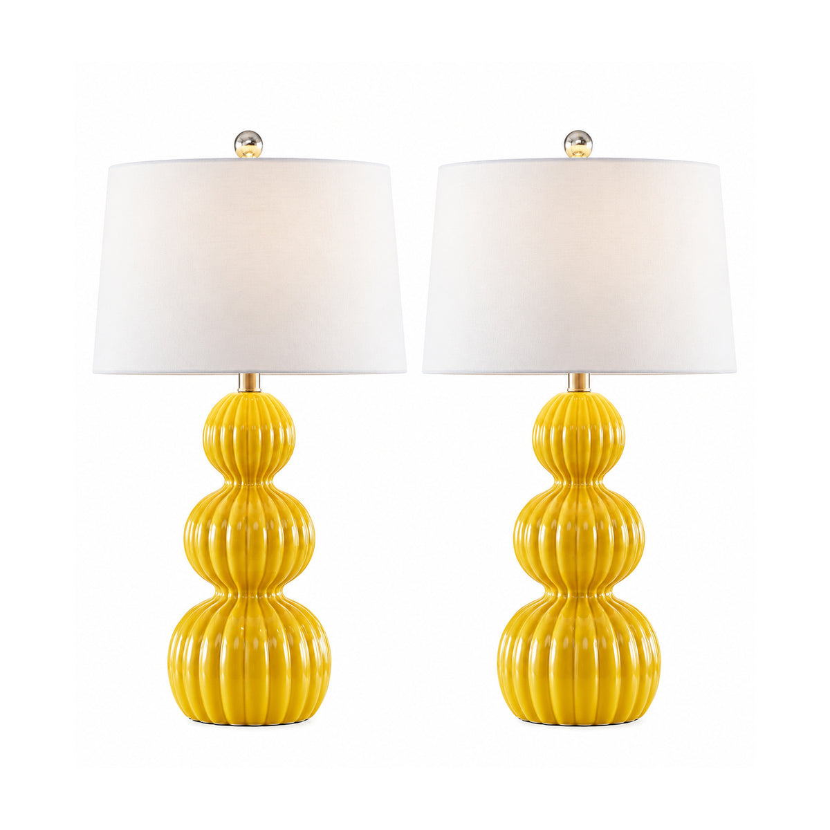 Modern European furniture - Modern Yellow Ceramic Table Lamps (2) - www.oroa.com