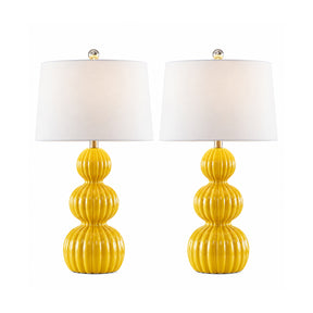 Modern European furniture - Modern Yellow Ceramic Table Lamps (2) - www.oroa.com