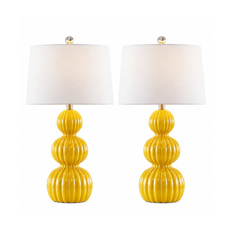 Modern European furniture - Modern Yellow Ceramic Table Lamps (2) - www.oroa.com