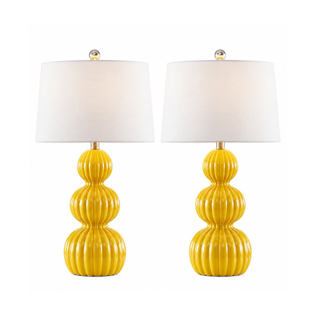 Modern European furniture - Modern Yellow Ceramic Table Lamps (2) - www.oroa.com