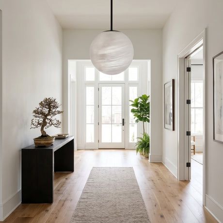 Modern European furniture - Single Moon Globe Pendant Light with Clouded Glass - www.oroa.com