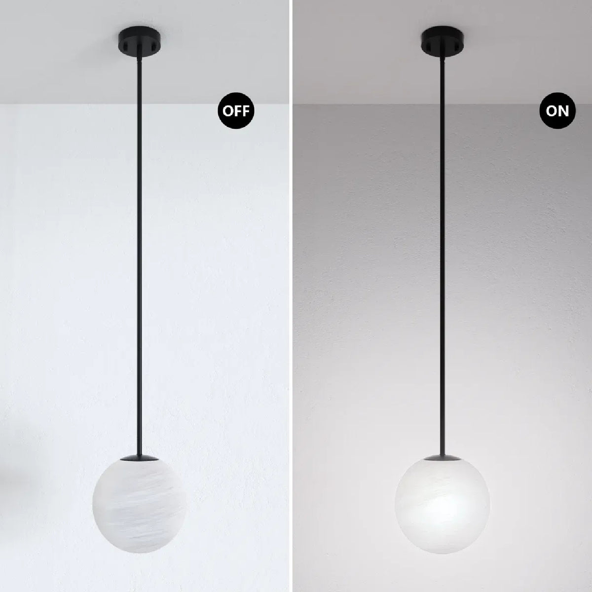 Modern European furniture - Single Moon Globe Pendant Light with Clouded Glass - www.oroa.com