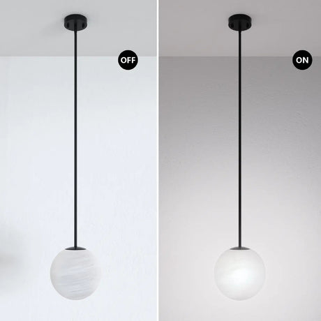 Modern European furniture - Single Moon Globe Pendant Light with Clouded Glass - www.oroa.com