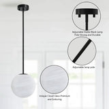 Modern European furniture - Single Moon Globe Pendant Light with Clouded Glass - www.oroa.com