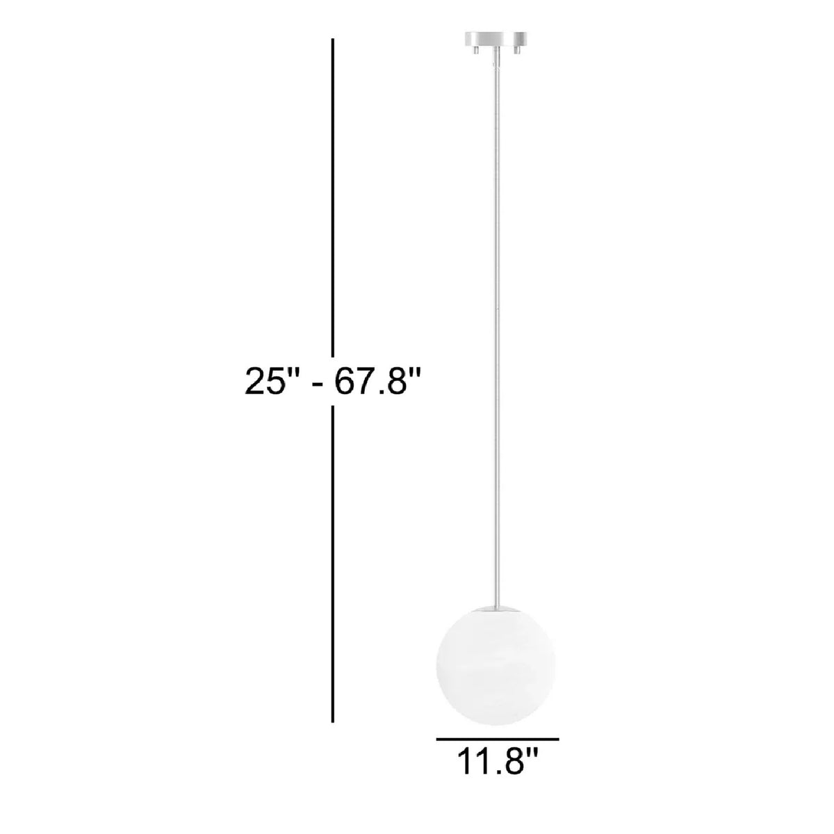 Modern European furniture - Single Moon Globe Pendant Light with Clouded Glass - www.oroa.com