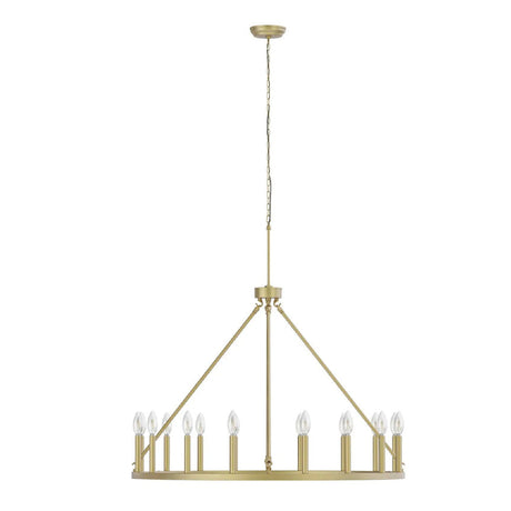 16-Lights Wagon Wheel Metal Chandelie by OROA
