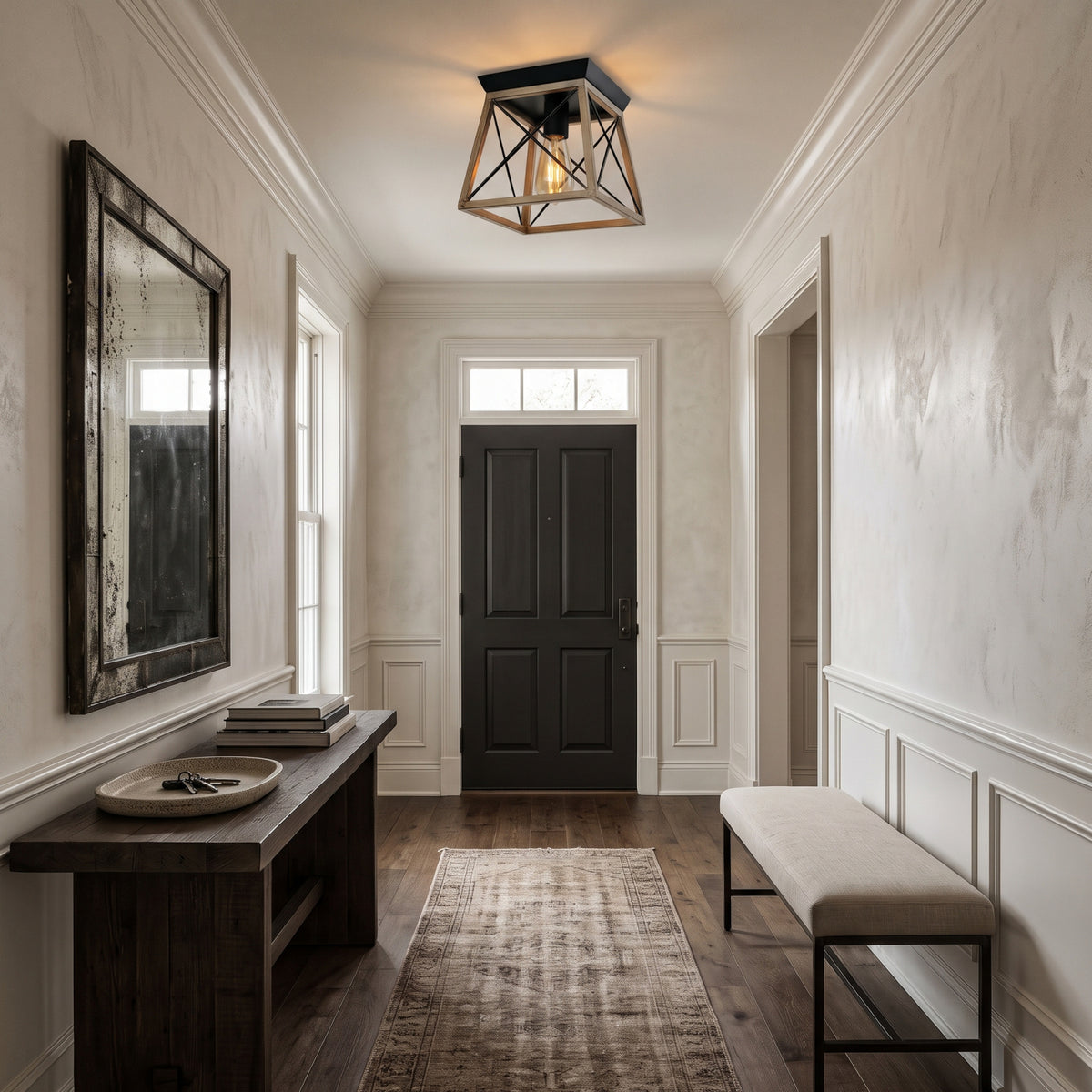 Modern European furniture - Industrial Wire Cage Flush Mount Light - www.oroa.com