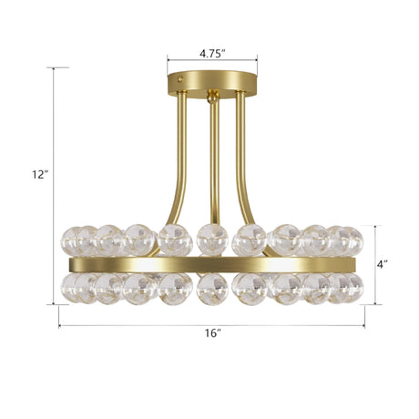 Brushed Brass Crystal Ball Chandelier | OROA