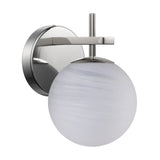 1-Light Silver Frosted Glass Wall Lamp | OROA