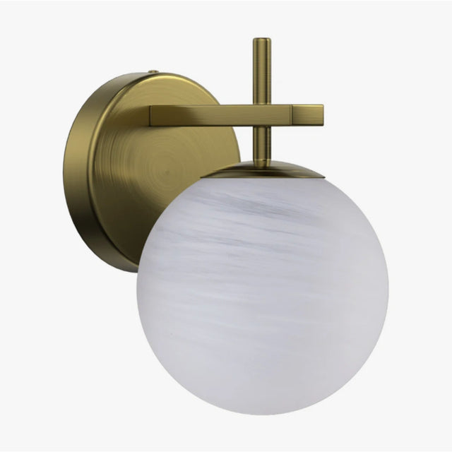 Antique Brass Iron Glass Wall Sconce by OROA