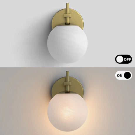 Antique Brass Iron Glass Wall Sconce by OROA