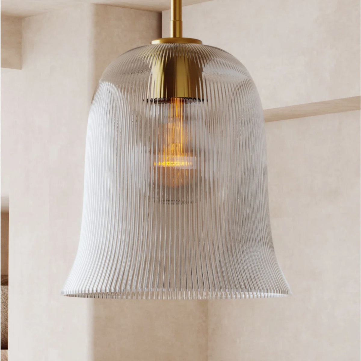 Modern European furniture - Modern Metal and Glass Bell Pendant Light - www.oroa.com