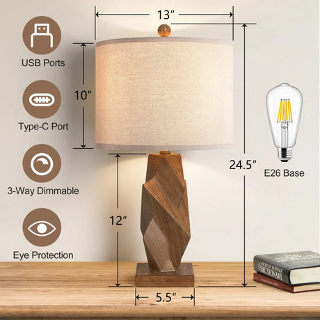Modern European furniture - Wood Grain Table Lamps (2) - www.oroa.com